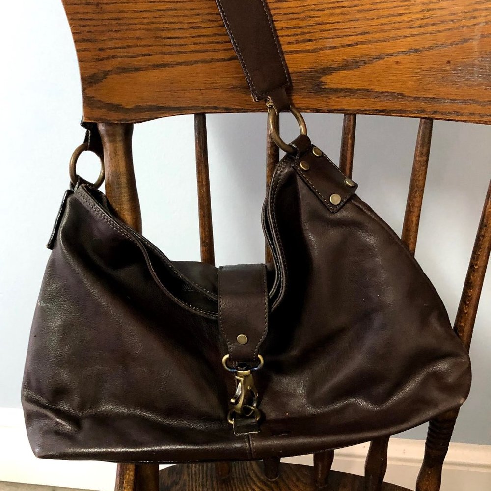 Dark brown leather Sundance handbag